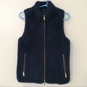 Navy Blue Furry J. Crew Vest